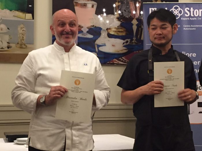Il rosso e il nero a tavola: così alla Chef's Cup il maestro Alessandro Breda ritrova l'allievo Kotaro Noda