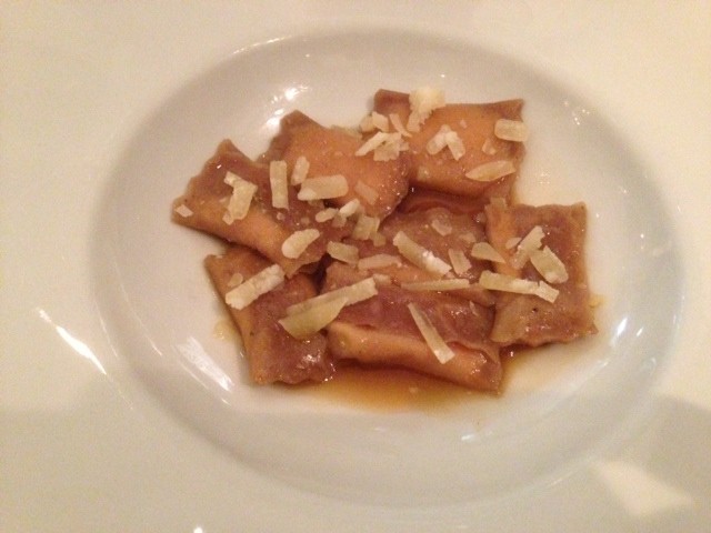Tortello di castagne con ricotta e parmigiano