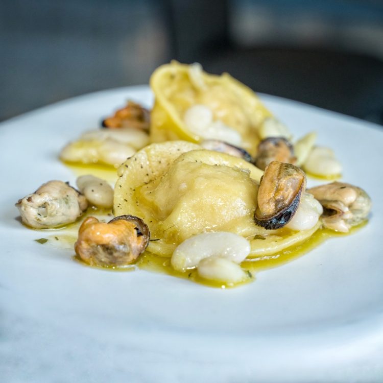raviolo di chorizo chef angiolo barni prato