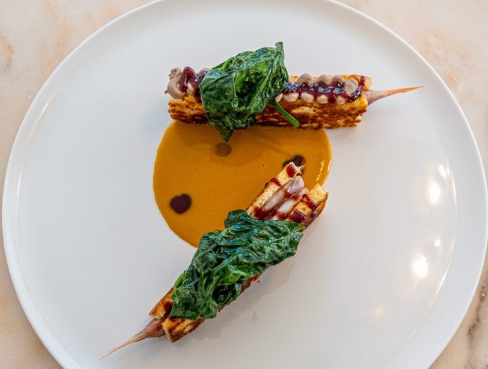 Triglia e coniglio dello chef Marco Lagrimino (ristorante L'Acciuga - Perugia)